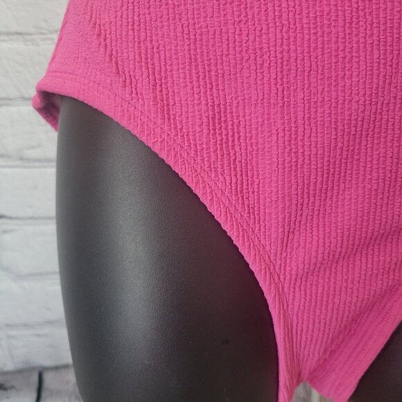 MICHAEL Michael Kors Women's One-Shoulder Side-Cutout Swimsuit- Pink - Picture 2 of 11